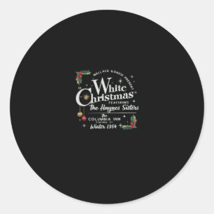 Sticker Rond wallace de noël blanc et davis haynes soeur lo