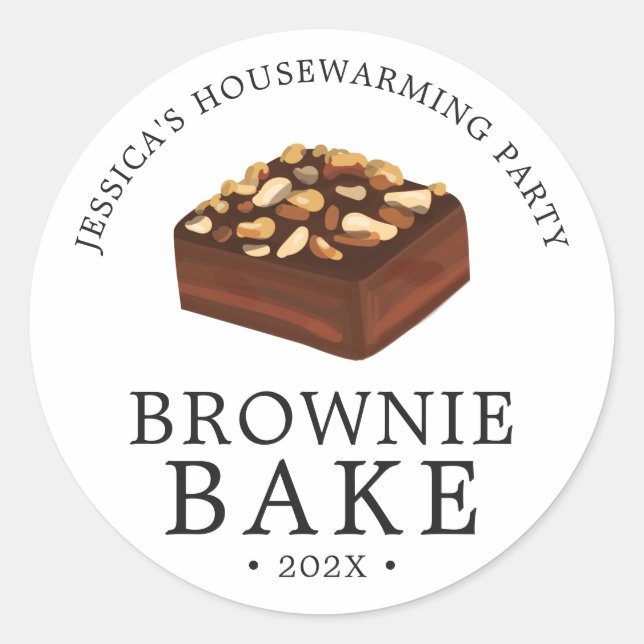Sticker Rond Walnut Brownie | Fête à thème de gâteaux (Devant)