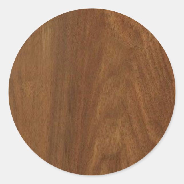 Sticker Rond WALNUT WOOD American Finn blanche blanche + TEXTE (Devant)
