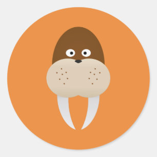 Sticker Rond Walrus