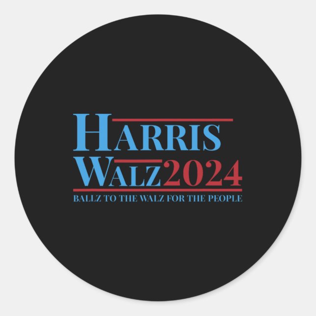 Sticker Rond Walz 2024 Campagne Kamala Harris Tim Walz Drôle Te (Devant)