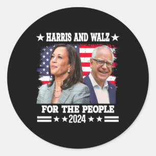 Sticker Rond Walz 2024 Election Kamala Harris Tim Waltz