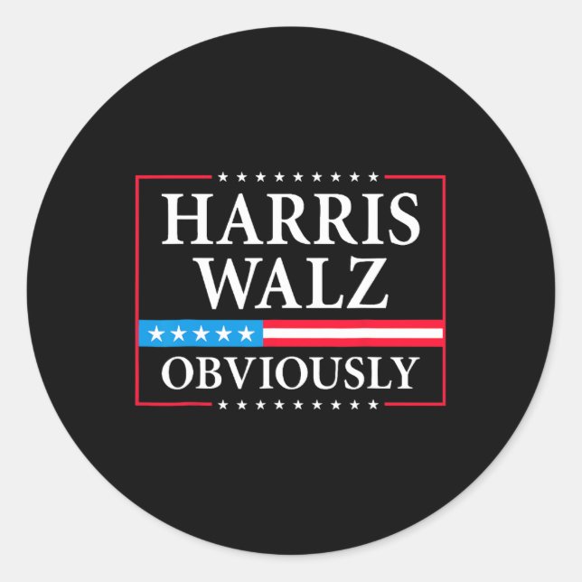Sticker Rond Walz Président Kamala Harris Waltz Elect (Devant)