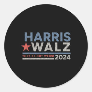 Sticker Rond WAlzheimer 2024 Kamala Harris Tim W Not Weird