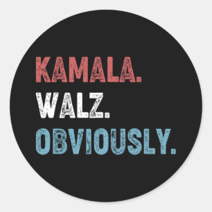 Sticker Rond WAlzheimer Évidemment 2024 Harris Waltz 2024 Ellis