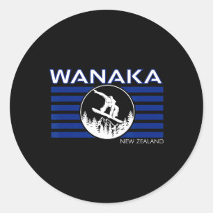 Sticker Rond Wanaka Nouvelle-Zélande Snowboard Nouvelle-Zélande