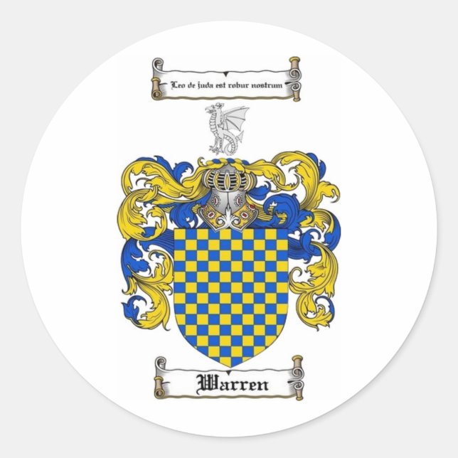 Sticker Rond Warren Family Crest (Devant)