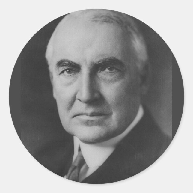 Sticker Rond Warren G. Harding 29 (Devant)