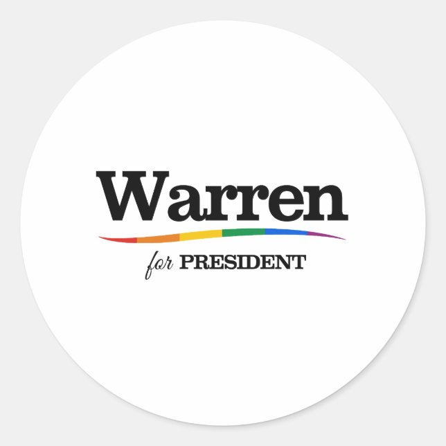 Sticker Rond Warren pour Président (Devant)