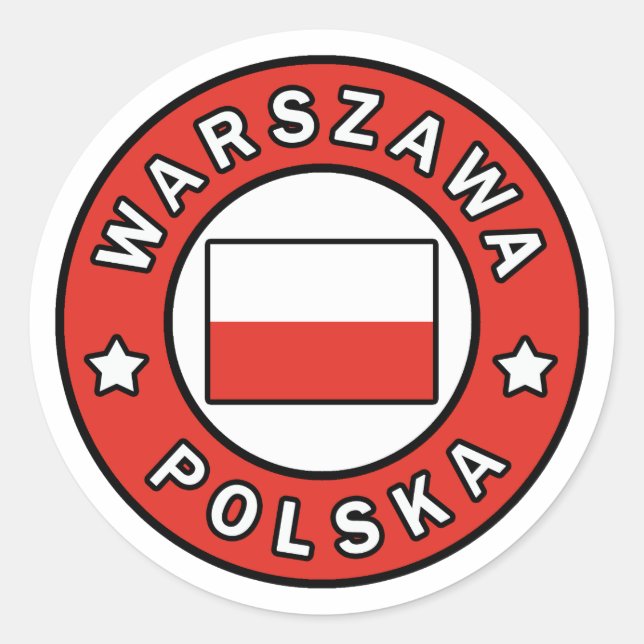 Sticker Rond Warszawa Polska (Devant)