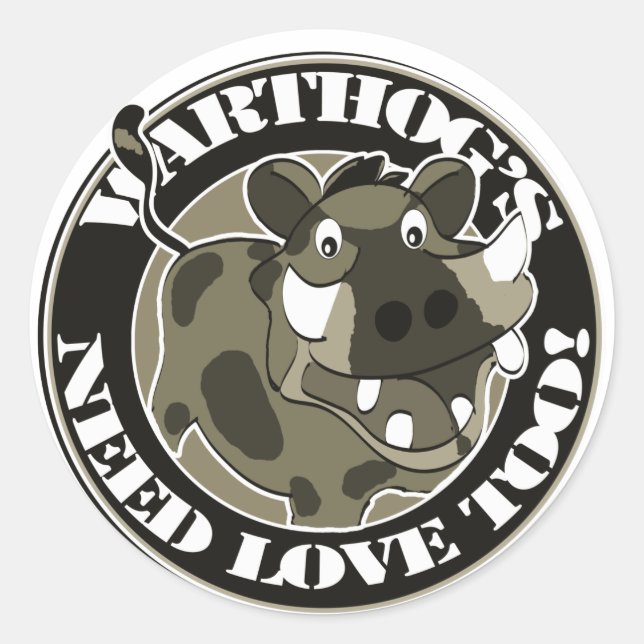 Sticker Rond Warthog Love (Devant)