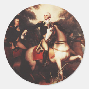 Sticker Rond Washington Avant Yorktown par Rembrandt Peale