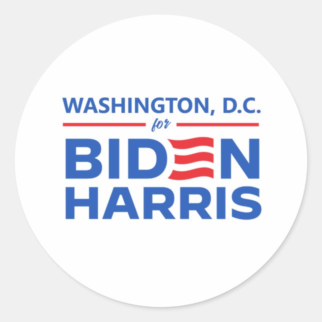 Sticker Rond Washington D.C. pour Biden Harris (Devant)