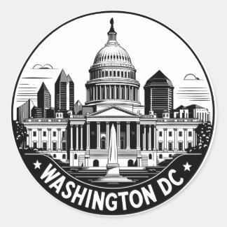 Sticker Rond Washington DC Skyline