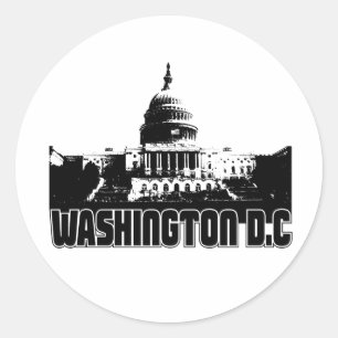 Sticker Rond Washington DC Skyline