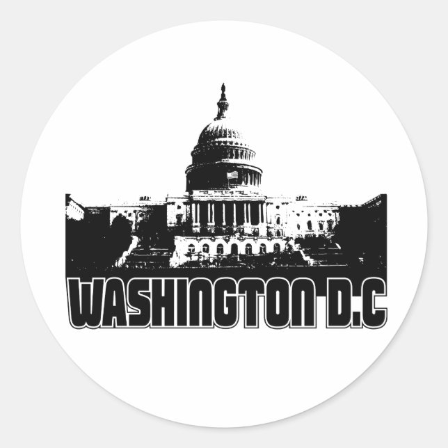 Sticker Rond Washington DC Skyline (Devant)