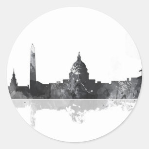 STICKER ROND WASHINGTON DC SKYLINE