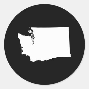 Sticker Rond Washington en blanc et noir