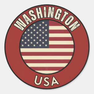 Sticker Rond Washington États-Unis d'Amérique