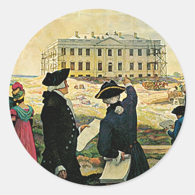 Sticker Rond Washington moderne (Devant)