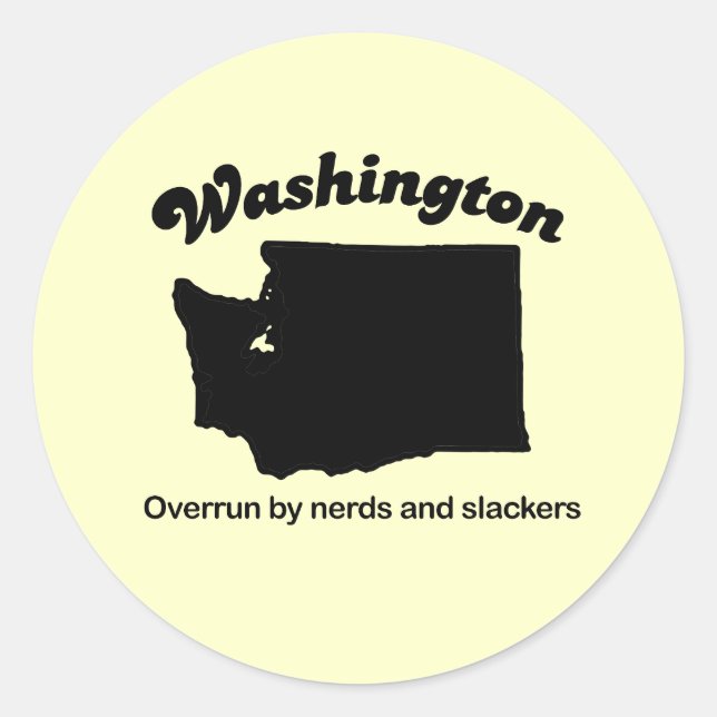 Sticker Rond Washington - Nerds et Slackers (Devant)
