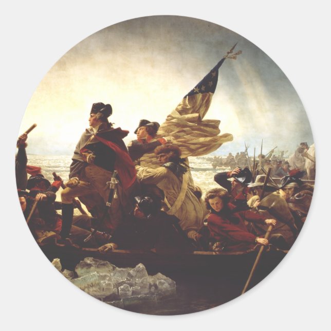 Sticker Rond Washington traversant le Delaware par Emanuel Leut (Devant)
