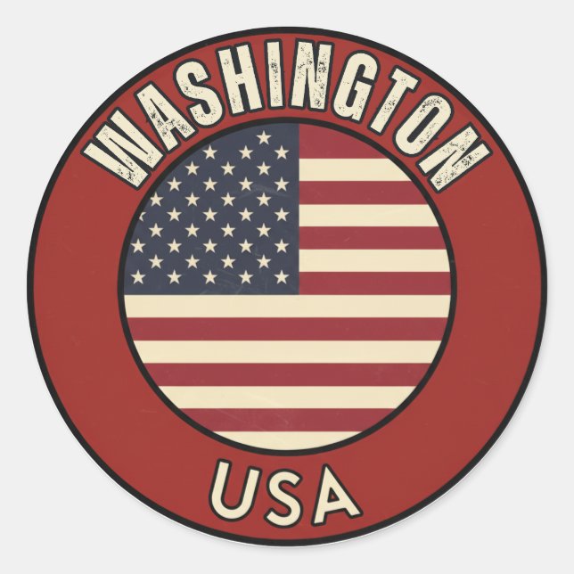 Sticker Rond Washington United States of America  (Devant)