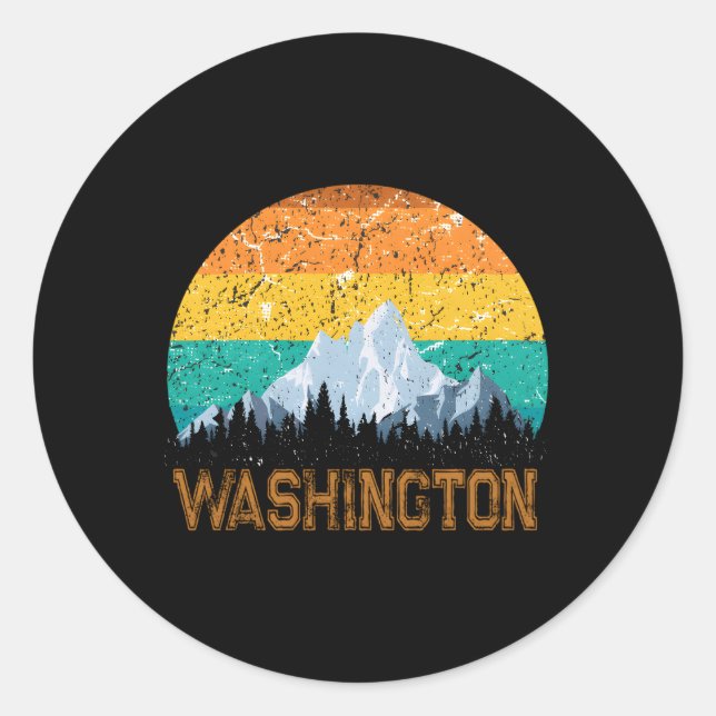 Sticker Rond Washington Wa Love State (Devant)