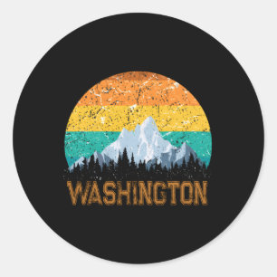 Sticker Rond Washington Wa Love State