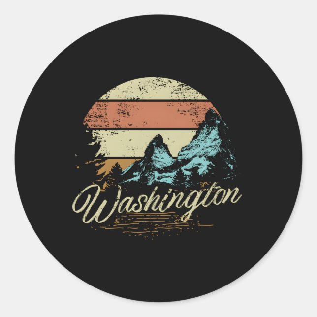 Sticker Rond Washington Washington Mountain (Devant)