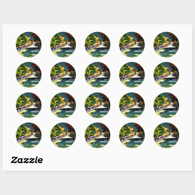 Sticker Rond Wassily Kandinsky - Automne en Bavière (Feuille)