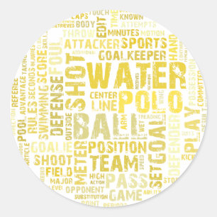 Sticker Rond Water Polo Word Cloud Produits