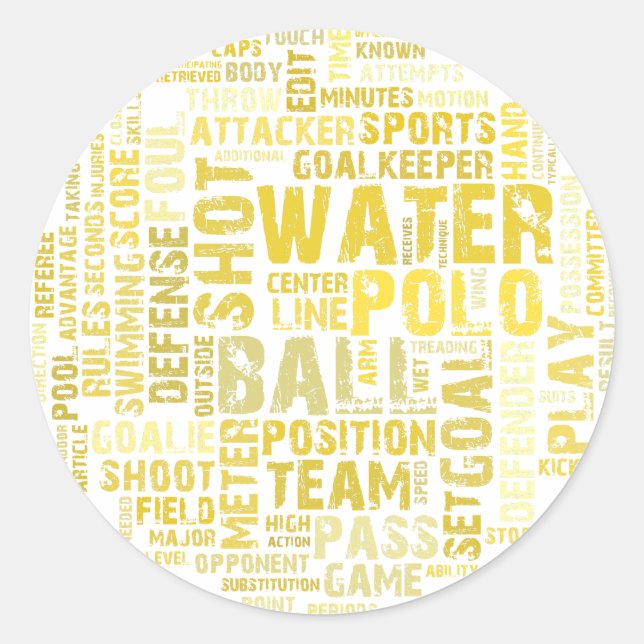 Sticker Rond Water Polo Word Cloud Produits (Devant)