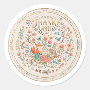 Sticker Rond WAtercolor Douce Forêt Merci