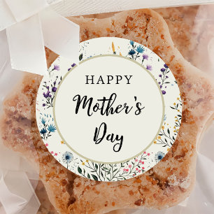 Sticker Rond Watercolor Floral Fête des mères Brunch Party