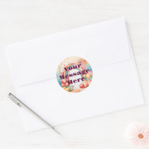 Sticker Rond Watercolor Rainbow Bliss Party