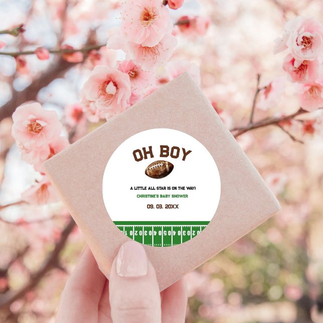 Sticker Rond Watercolor Sport Football Baby shower (Créateur téléchargé)