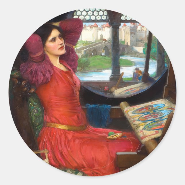 Sticker Rond Waterhouse Je suis à moitié malade des ombres (Devant)