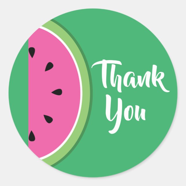 Sticker Rond Watermelon Cute 1er Merci d'anniversaire (Devant)