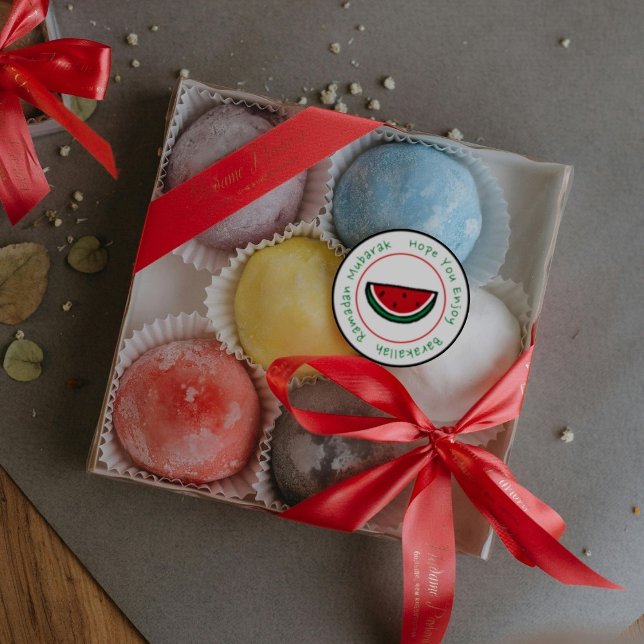 Sticker Rond Watermelon I Hope Vous pouvez profiter du Ramadan  (Happy Ramadan gift! Watermelon)