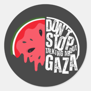 Sticker Rond Watermelon N'arrêtez pas de parler de Palestine