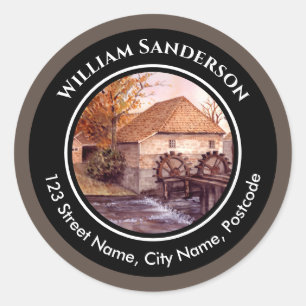 Sticker Rond Watermill Watercolor