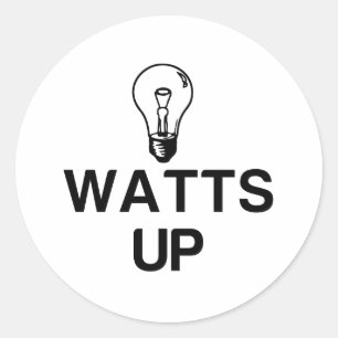 STICKER ROND WATTS UP LIGHT BULB