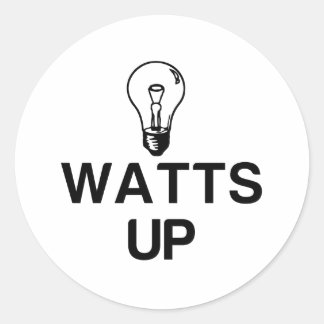 STICKER ROND WATTS UP LIGHT BULB