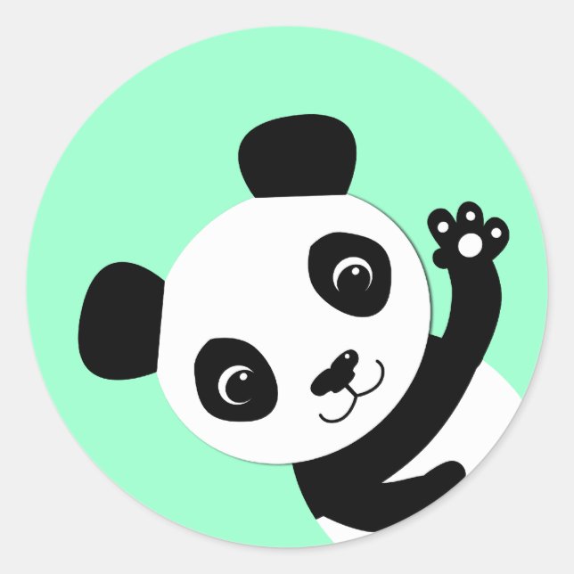 Sticker Rond Wave Panda (Devant)