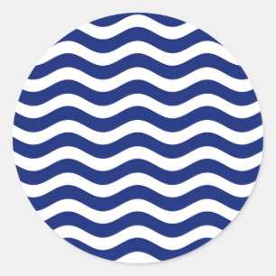 Sticker Rond Wavy Navy