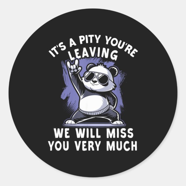 Sticker Rond We`ll Miss You Farewell Coworker, Office Sendoff & (Devant)