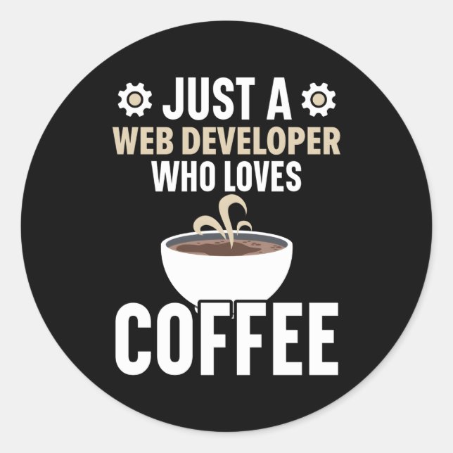 Sticker Rond Web Developer Programmer Code Site Web Developer C (Devant)