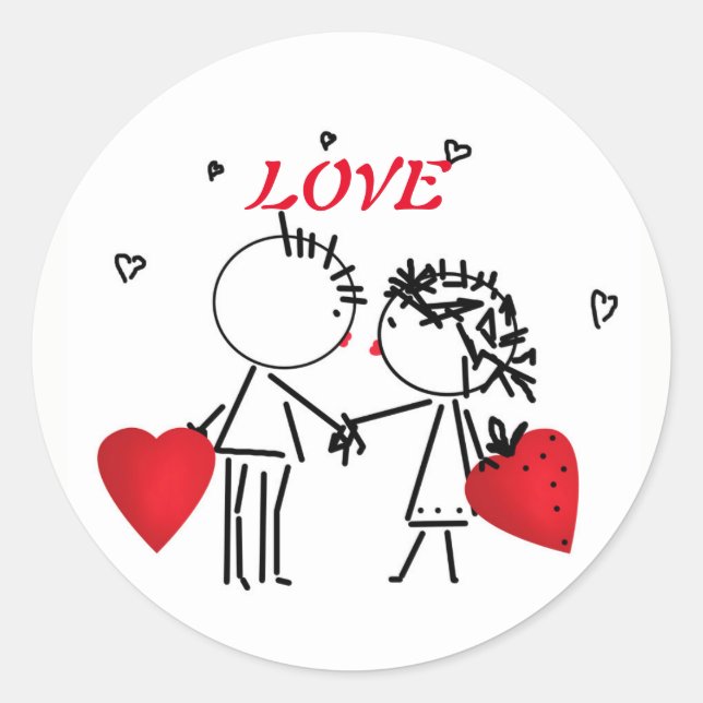 Sticker Rond Wedding , day Valenine , love (Devant)