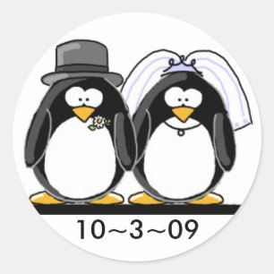 Sticker Rond Wedding du Pingouin